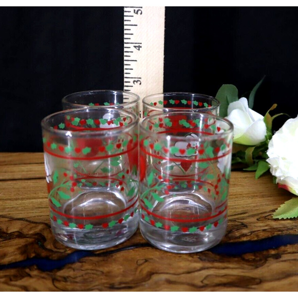 Vintage Anchor Hocking Hallmark Christmas Bunny Votive Candle Holders - Set of 4 - Picture 2 of 6